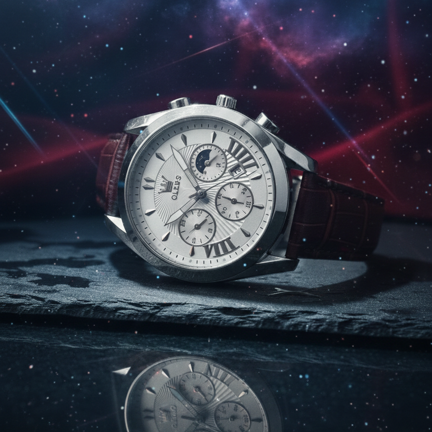 ওলেভস লাক্সারি বিজনেস এডিশন - জেনুইন লেদার বেল্ট ঘড়ি | Olevs Belt watch